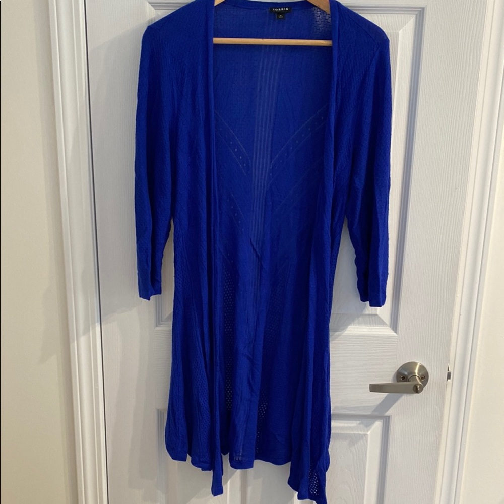 Torrid Blue Women's Long Sweater Cardigan